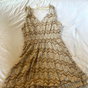 Floral-Patterned Lace Fit and Flare Dress